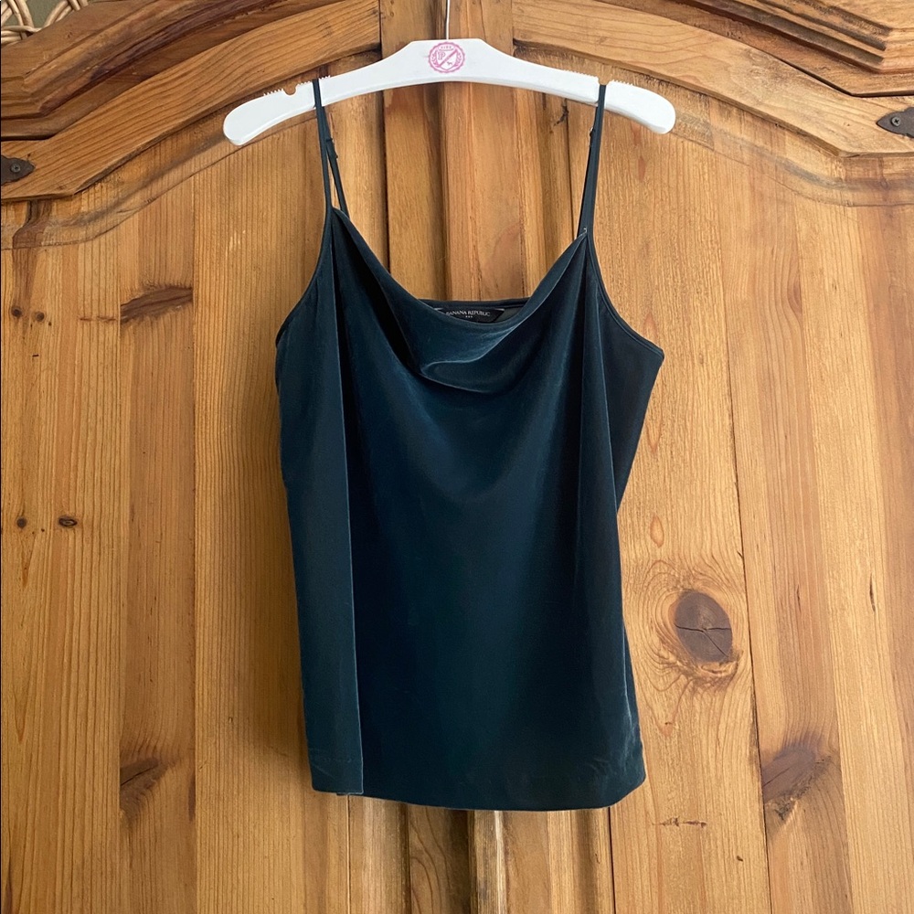 Banana Republic Velvet Cowl Neck Cami in Ocean Emerald
